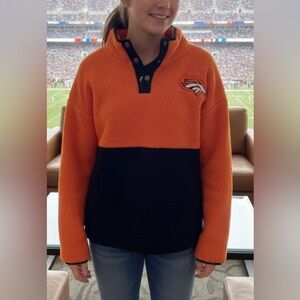NFL Denver Broncos Orange and Black Teen Hoodie Pullover